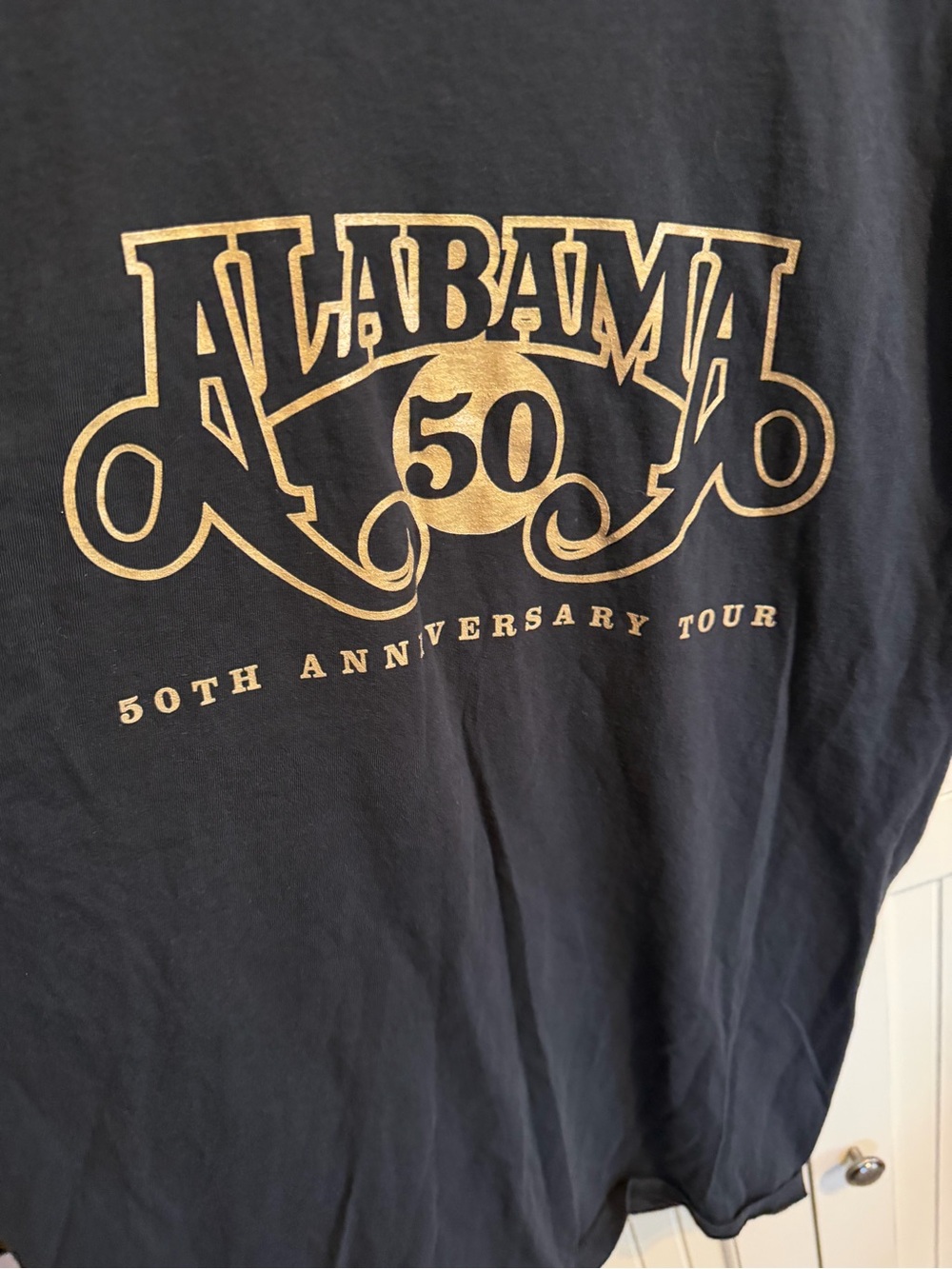 Fruit of the Loom Black Tee with Gold Alabama 50 Logo